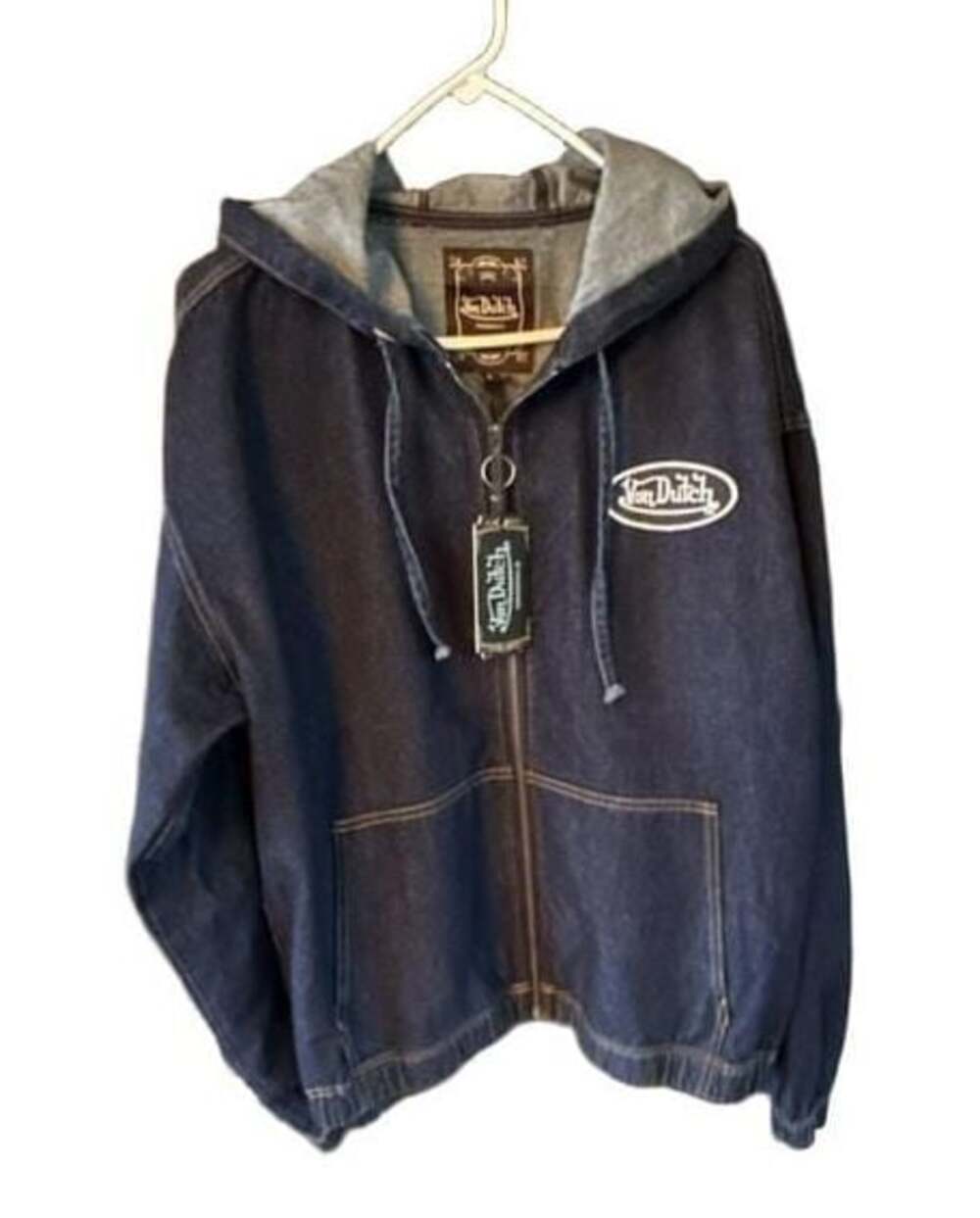 Von Dutch Black Denim Zip-Up Hoodie Jacket